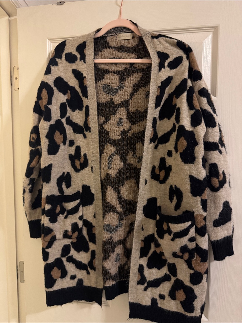 Altar'd State Leopard Print Open Cardigan - Beige, Black, Brown